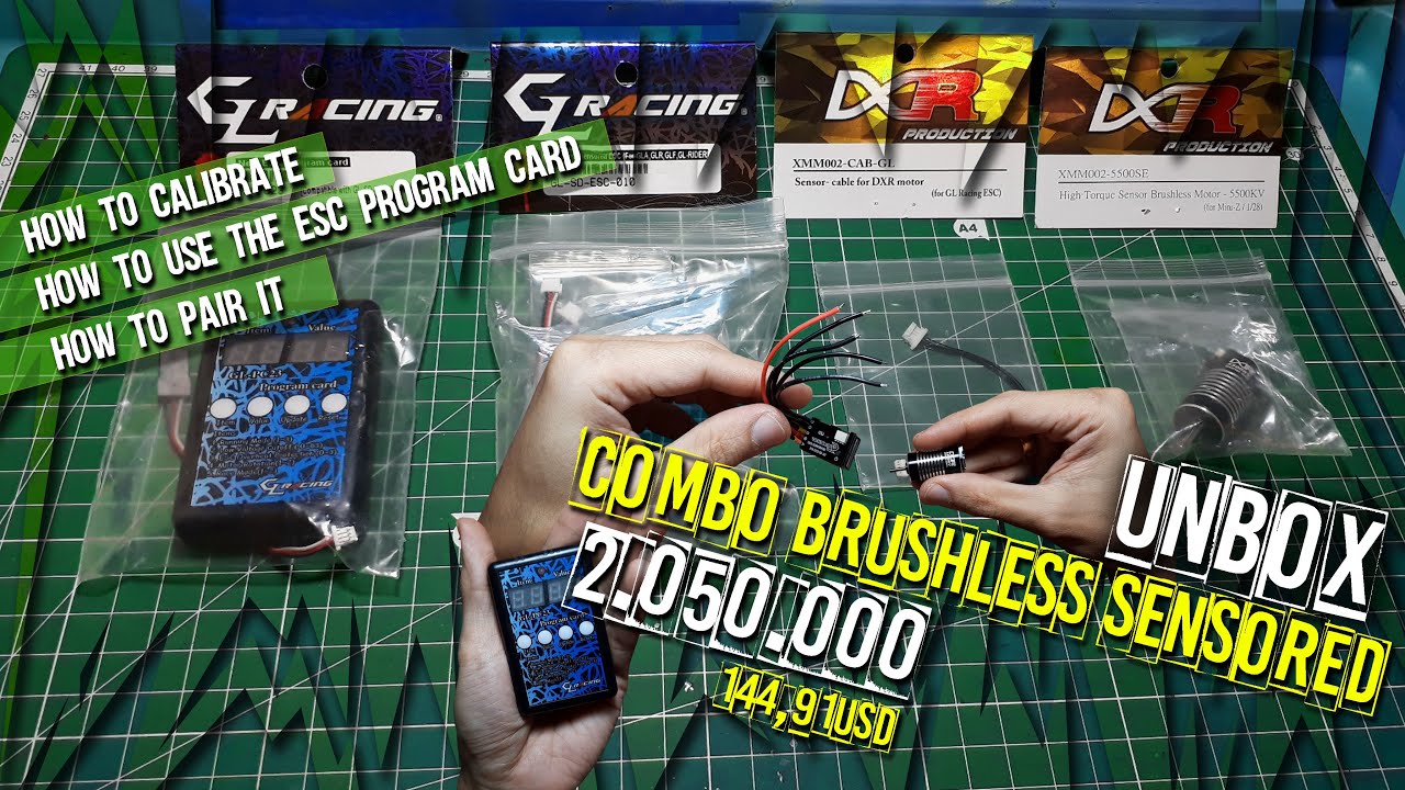 MINI RC DRIFT [ COMBO BRUSHLESS SENSORED ] CARA KALIBRASI -  MENGGUNAKAN PROGRAM CARD - PEMASANGAN !