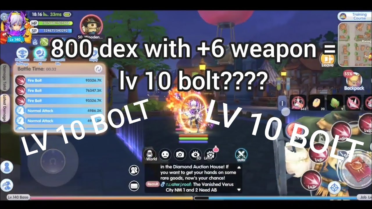 ROX Elemental Master bolt lv 10 on weapon +6