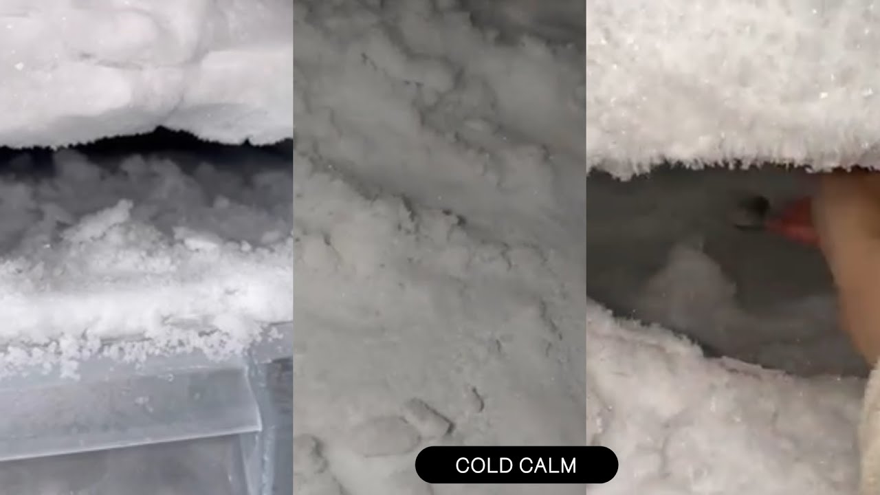 Frozen Freezer 🤗 ICE TEXTURE 🥰 Look at the ice inside this freezer. Would you clean it or &hellip;? ASMR ❤️
