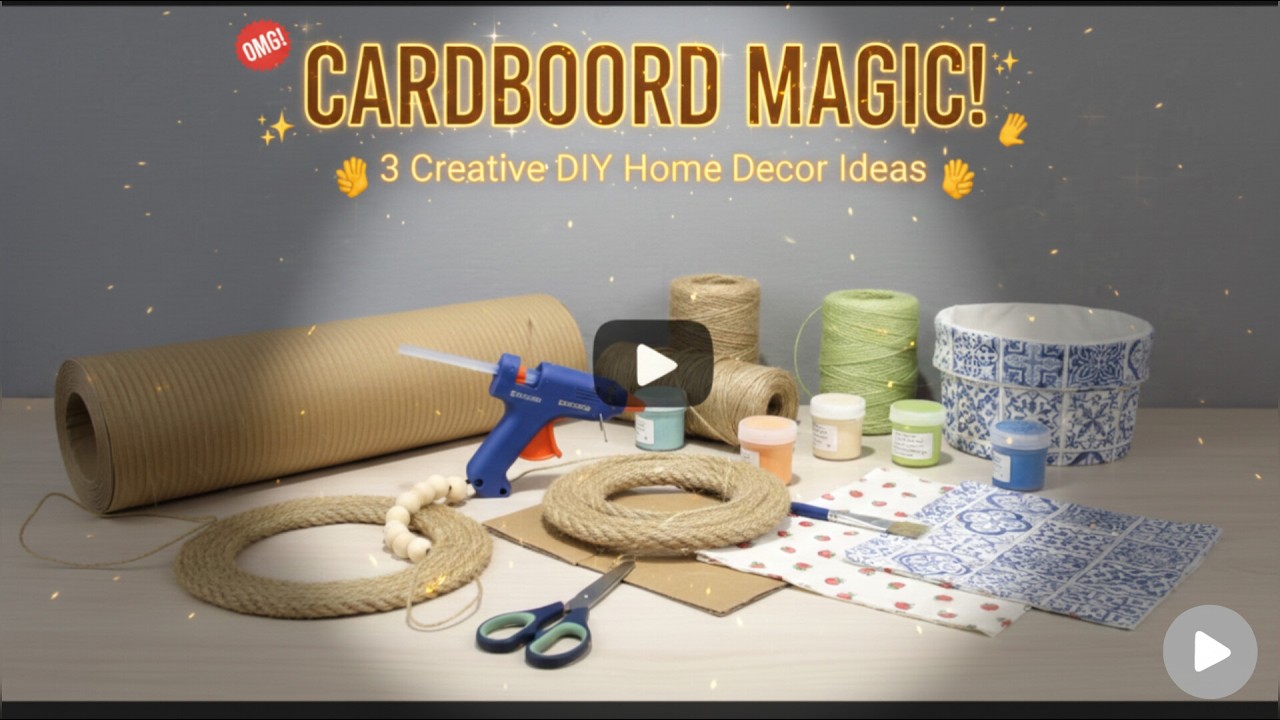 DON'T THROW AWAY CARDBOARD! 📦 3 genius home decor ideas! ✨
