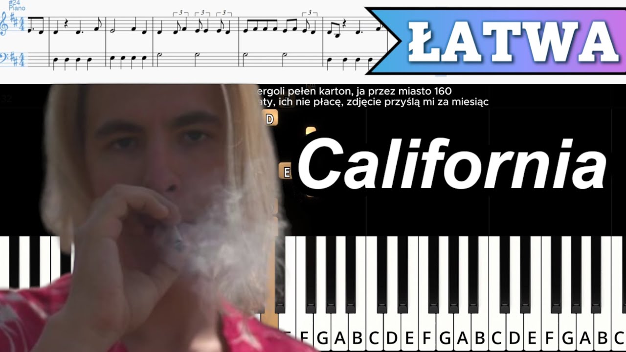 California - White 2115 | ŁATWY PIANO TUTORIAL | TEKST + NUTY