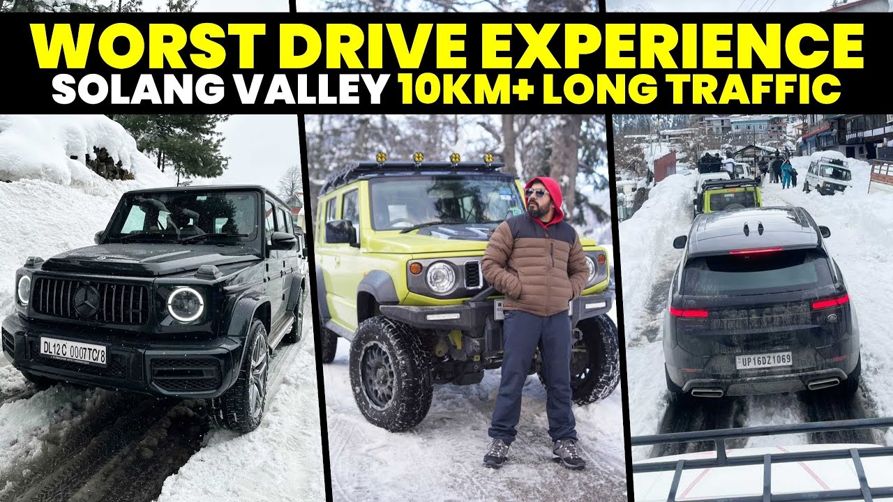 Worst Drive Experience to Solang Valley | 10km lamba traffic 😑 | G wagon, Ranger Rover & Jimny 😨