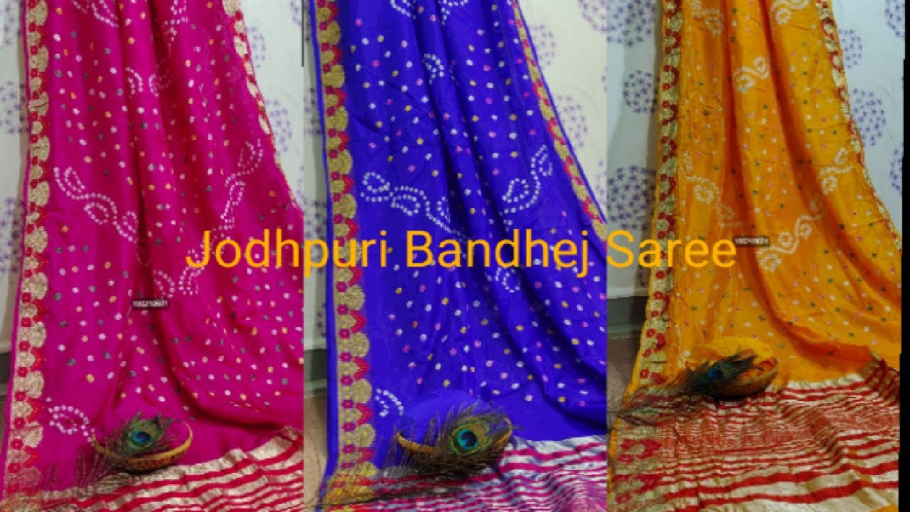 Jodhpuri Pure Dola Silk Hand Made Bandhej Saree Collection (2021)