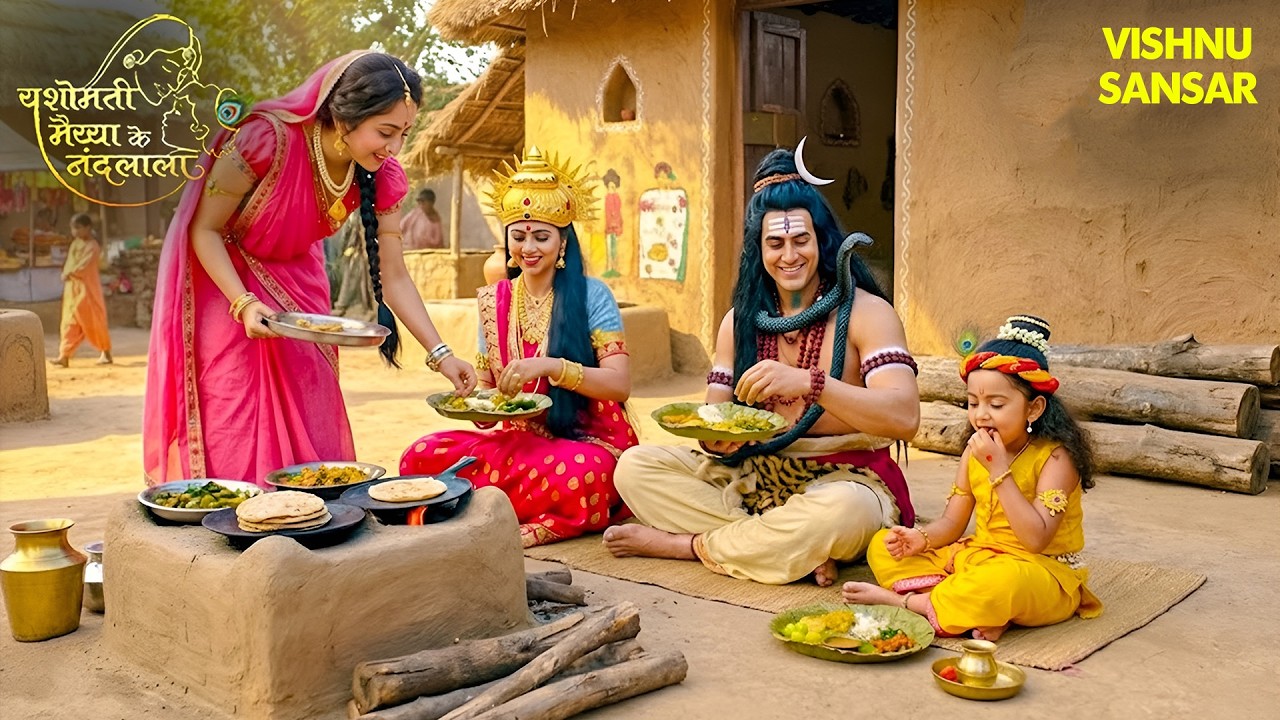बाल कान्हा और महादेव के लिए मैया यशोदा का भव्य भोजन!😄💖 | Yashomati Maiyaa #krishna #yashoda #mahadev