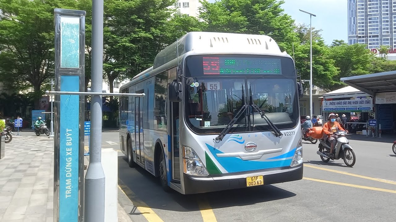 Kaze Bus - Review lộ trình lượt đi tuyến 55 (Nâu) : Tòa Nhà Becamex - ĐHQT Miền Đông (Trạm số 2)
