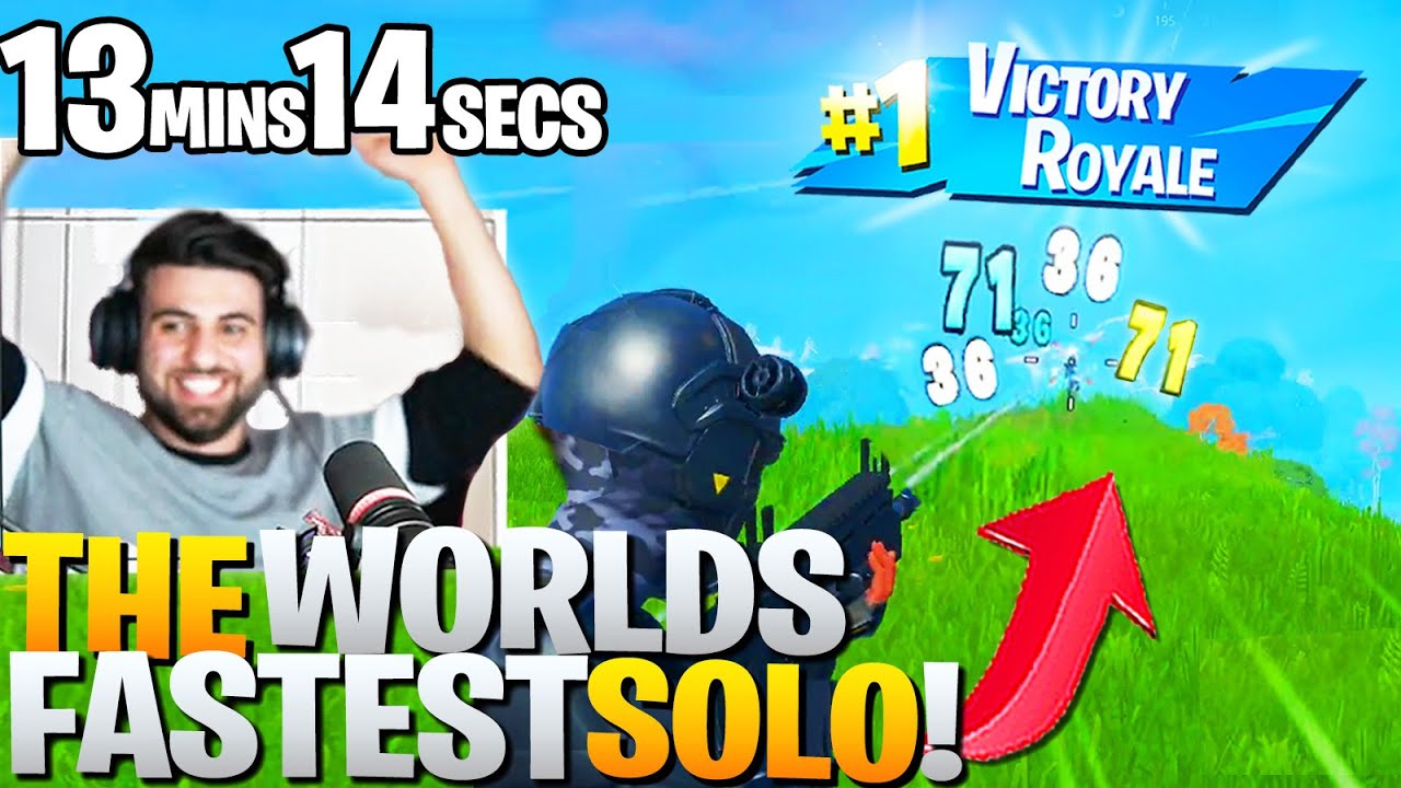 I Broke The WORLD RECORD For The FASTEST Solo Win EVER! - Fortnite Battle Royale