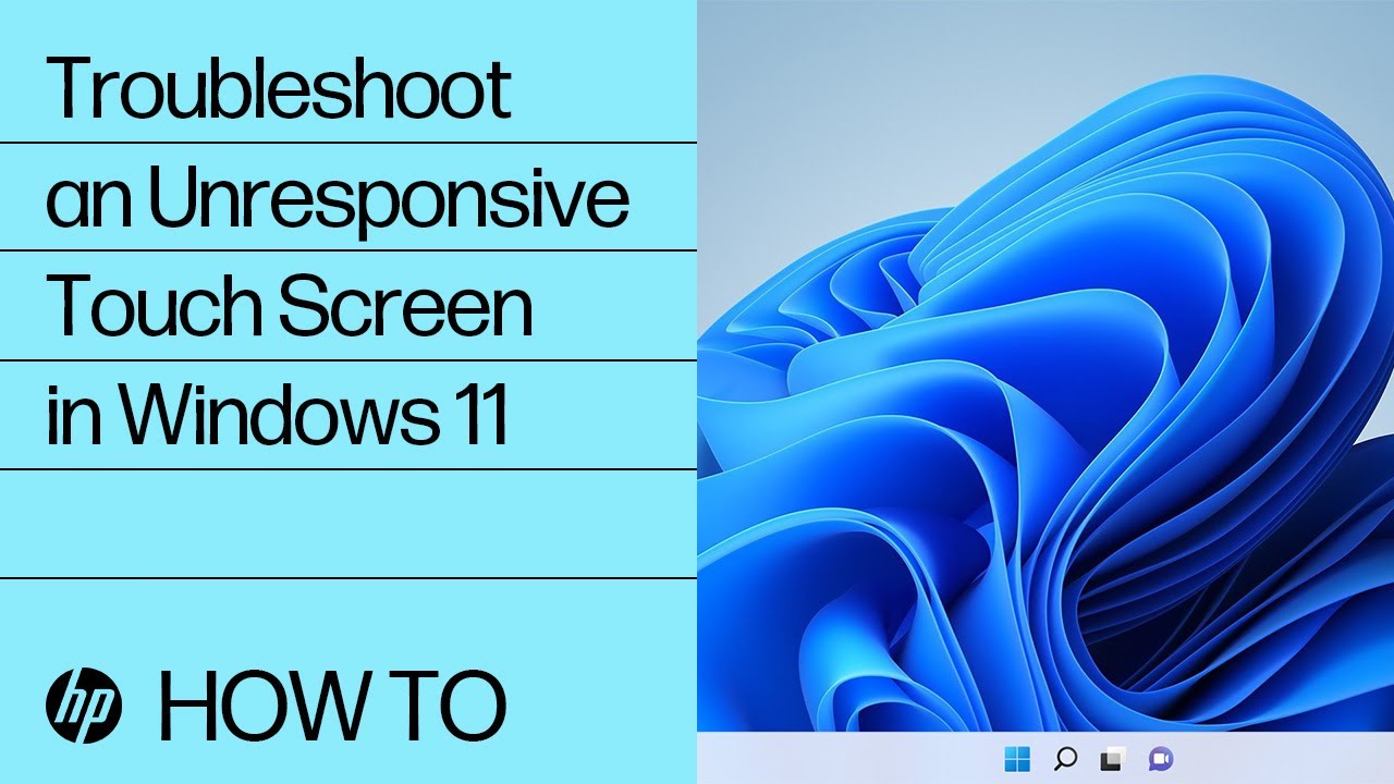 Troubleshooting an Unresponsive Touch Screen in Windows 11 | HP Computer Service | HP Support