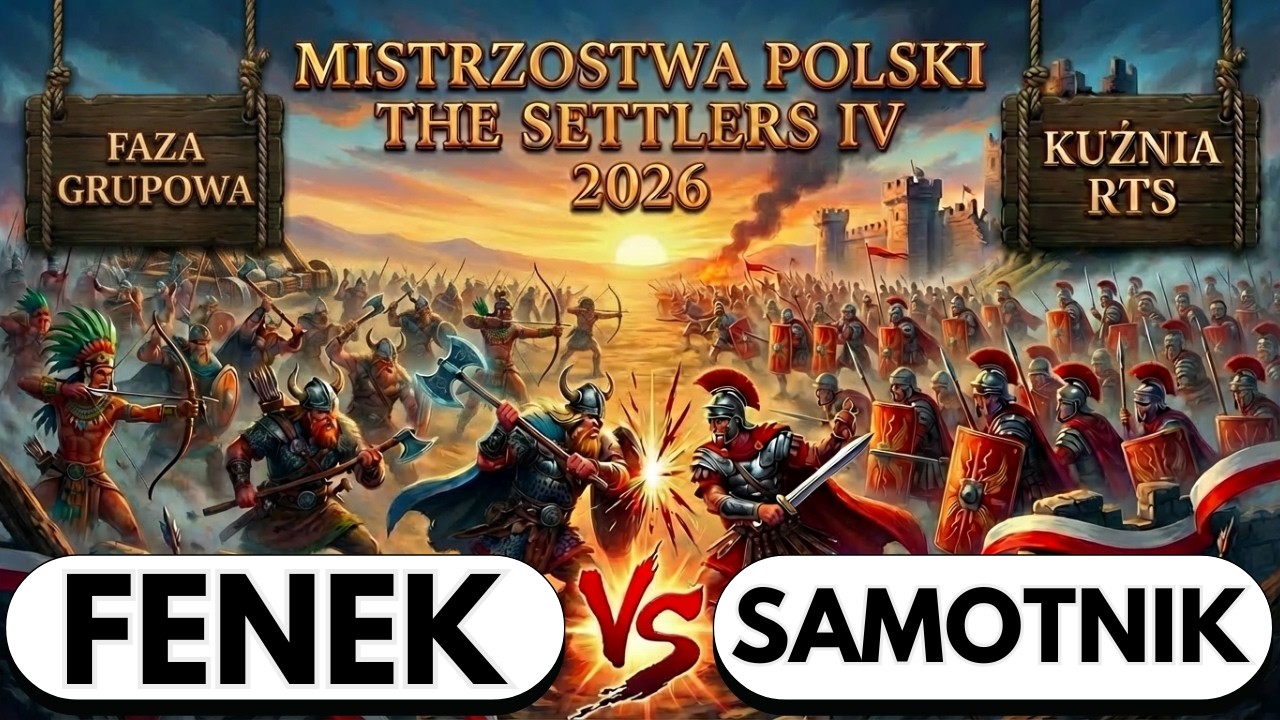 MISTRZOSTWA POLSKI THE SETTLERS IV 2026 - R3 - FENEK vs SAMOTNIK + VAQ vs POLY + LOSOWANIE 4 RUNDY