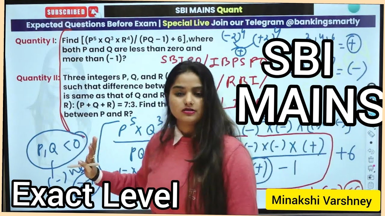 SBI PO/CLERK MAINS EXACT LEVEL Arithmetic Questions | MINAKSHI MAAM SPECIAL QUESTIONS BEFORE MAINS