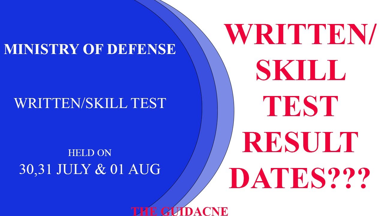 MINISTRY OF DEFENSE DESCRIPTIVE/WRITTEN TEST RESULTS I MOD JOB RESULT I MOD WRITTEN TEST RESULT 2021