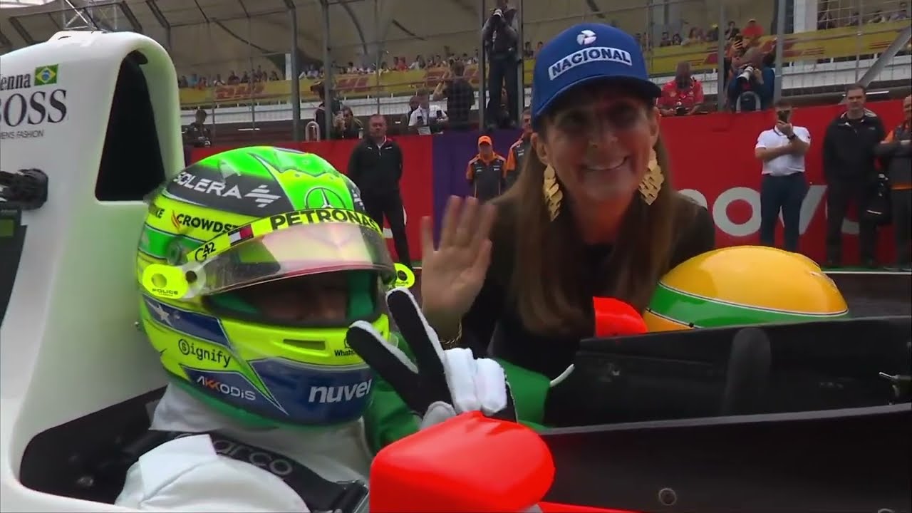 Lewis Hamilton drives Ayrton Senna's Mclaren 1990 Championship car
