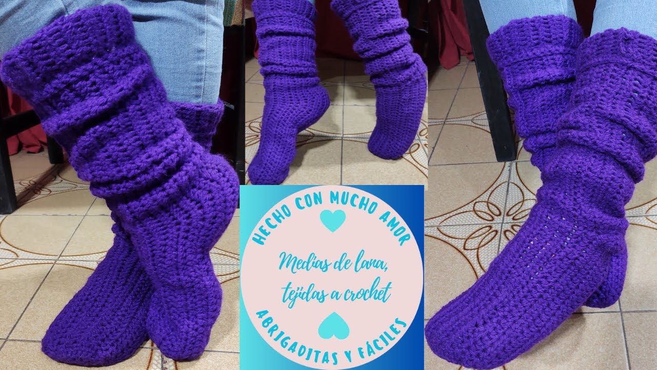 Medias tejidas a crochet. MEDIAS TIPO POLAINAS #crochet #ganchillo #croche #ideasdenegocios