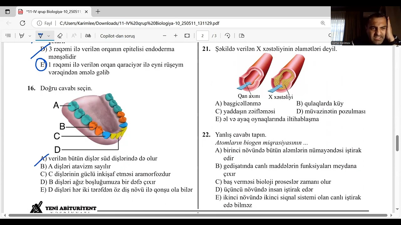 Biologiya ÜSİ-3 yeni abituriyent