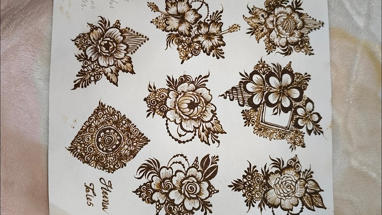 Different types of flowers bunches with hennatales