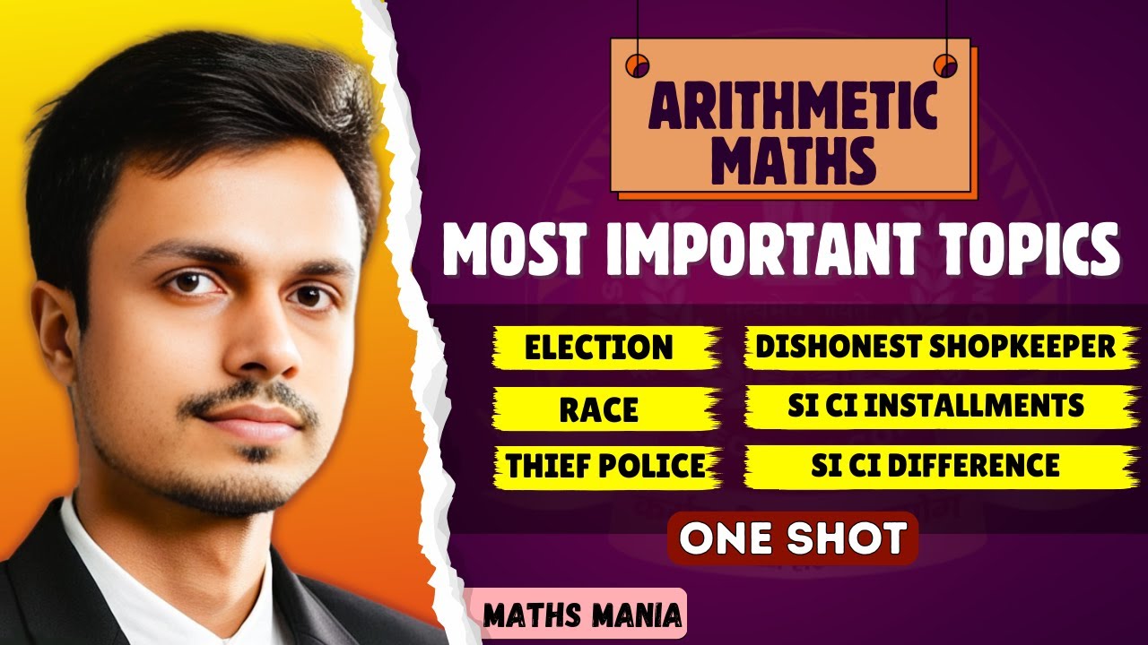 MOST IMPORTANT TOPCIS OF ARITHMETIC MATHS | FOR SSC CGL 2025