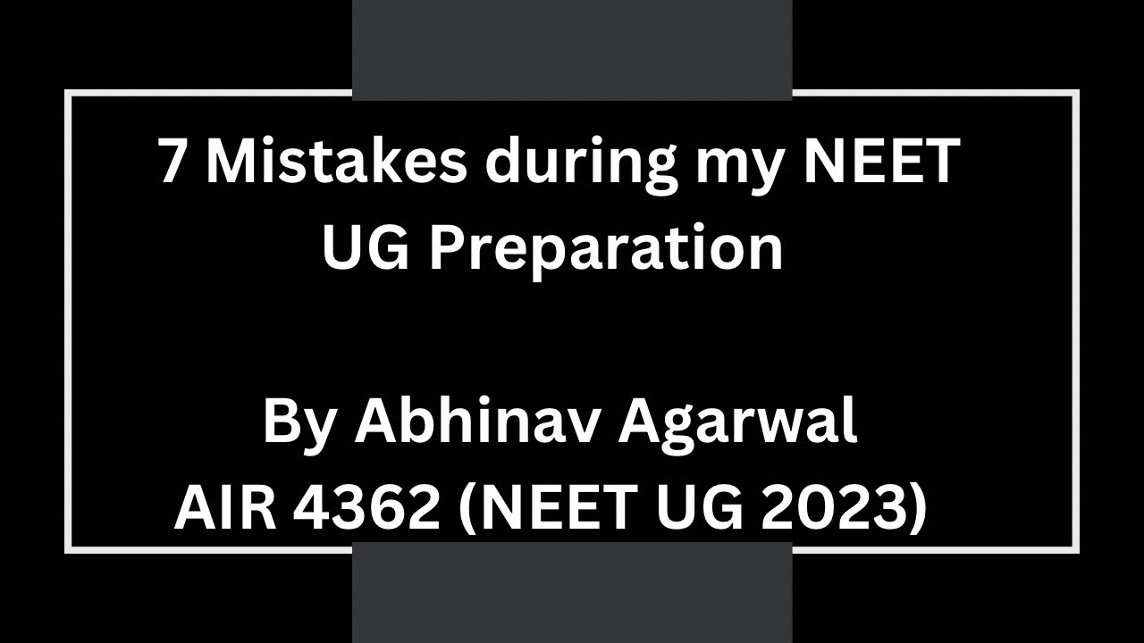 Mistakes not to do during your NEET Preparation. #mistakes  #neet2024  #neet2025  #neetstrategy