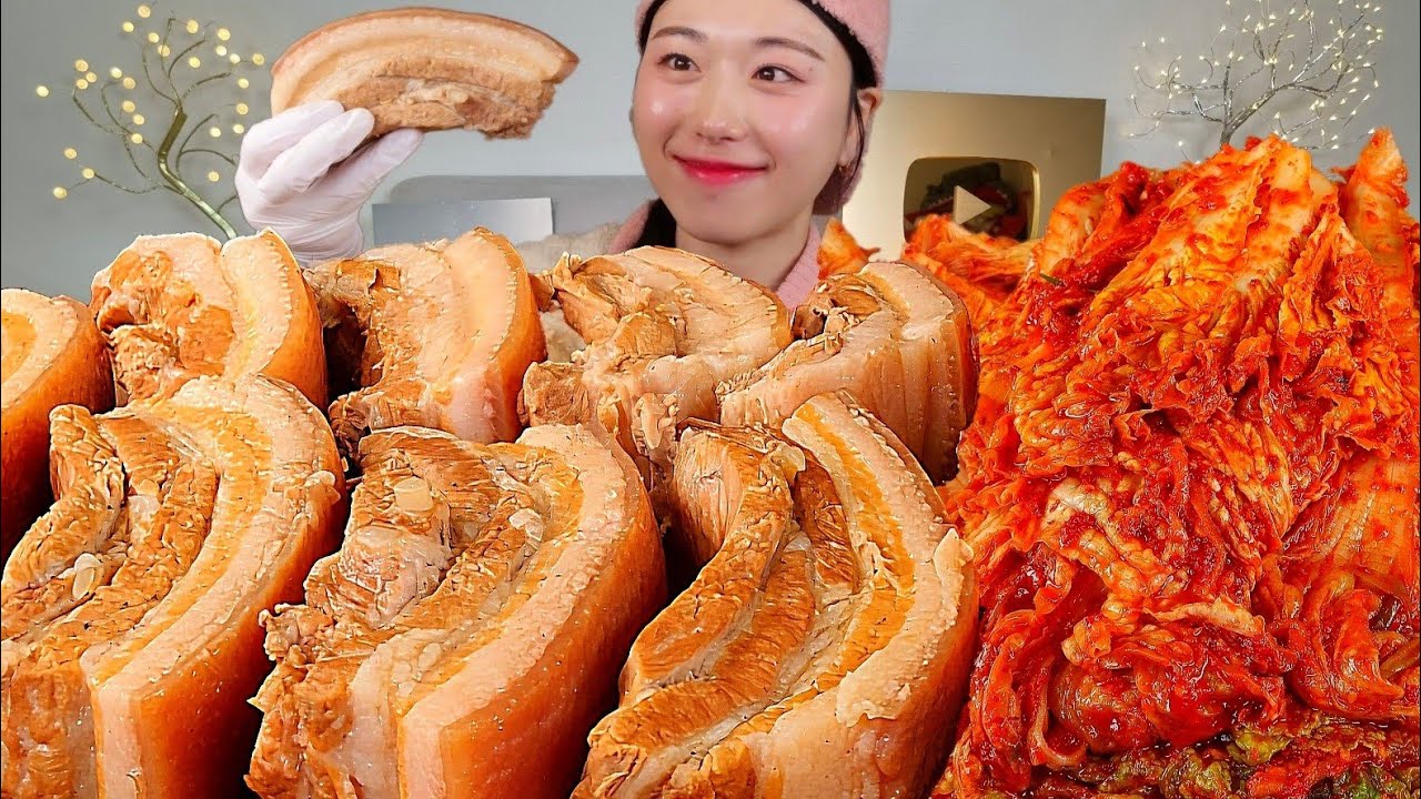 ASMR 김장철엔 맛있게 삶은 통수육 2.5kg 김장김치 리얼먹방 :) boiled pork , kimchi MUKBANG