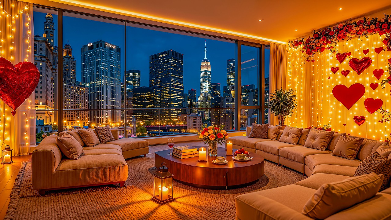 New York Valentine Date Night | Soft Jazz Piano & Cozy Candlelight Atmosphere for Love & Intimacy