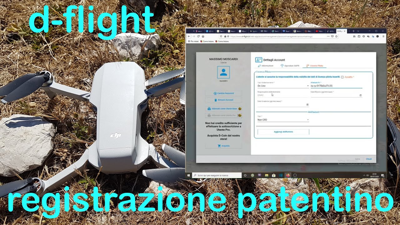 d-flight registrazione patentino drone (corso completo droni quinto tutorial)