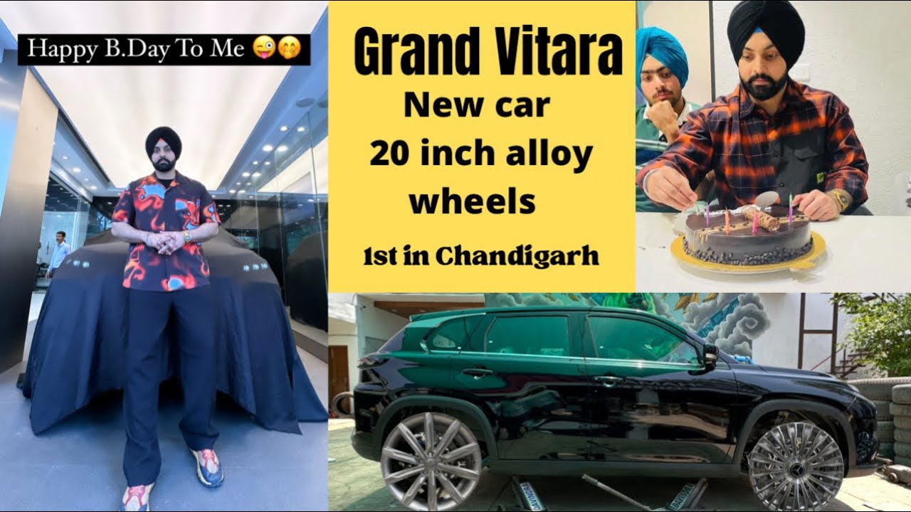 New Car delivery || first in Chandigarh || black colour || Grand Vitara ￼|| 20 inch alloy wheels 🛞