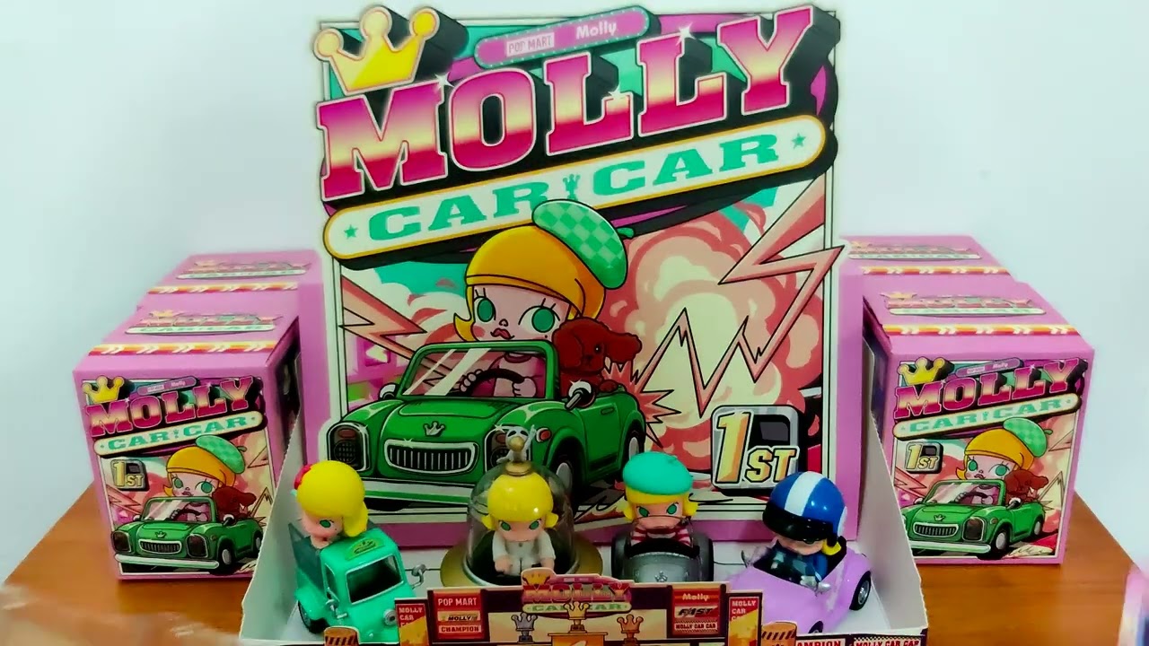 Unboxing Complete Set of Pop Mart Molly Car Car - ASMR (泡泡玛特)