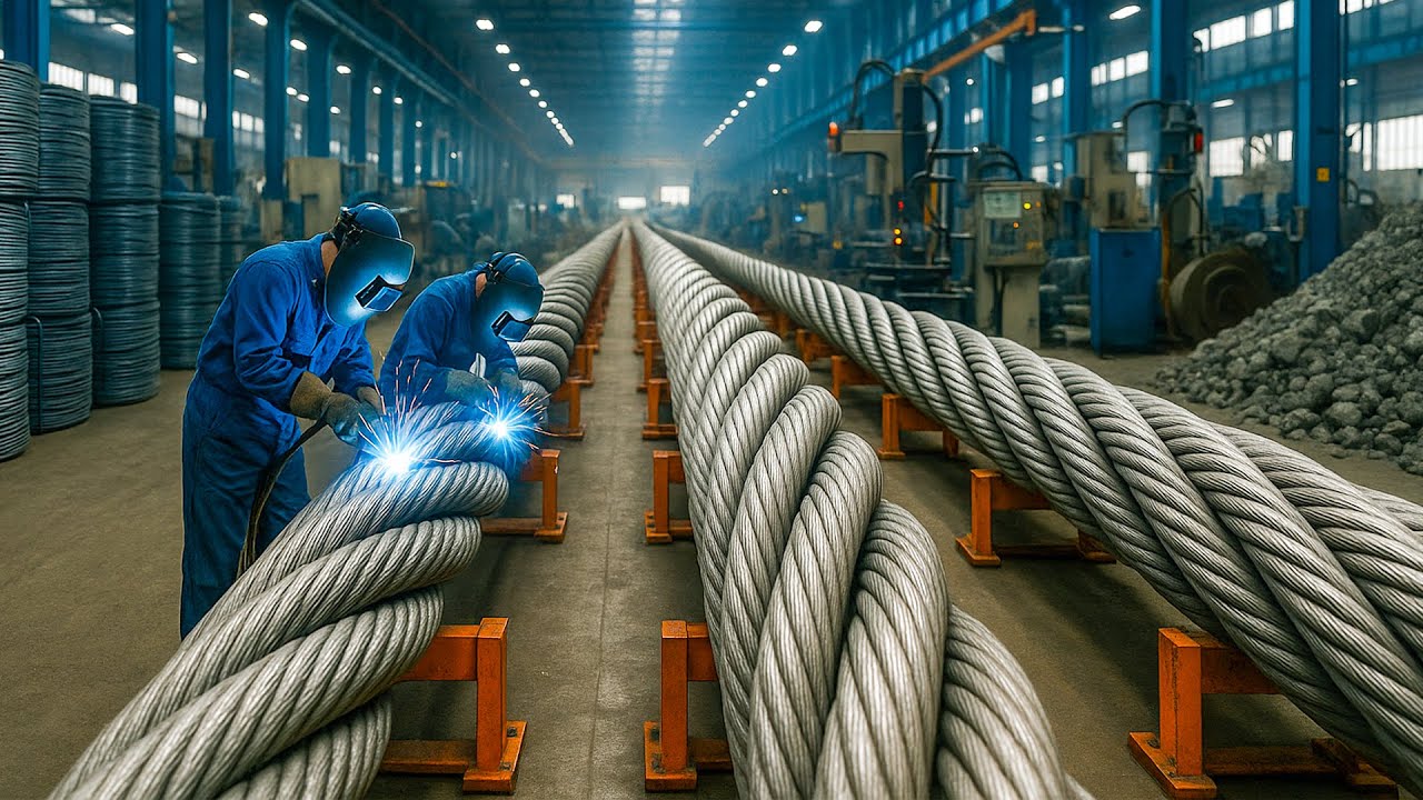 Cómo se Fabrican MILLONES de GIGANTESCOS CABLE de ACERO 🔥 Ingeniería Extrema en una Mega Fábrica