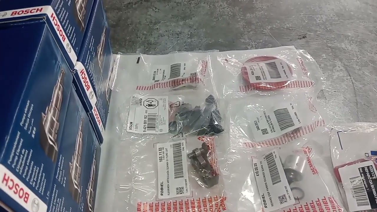 Mostrando todas as peças que vai na bomba injetora do Scania P94 