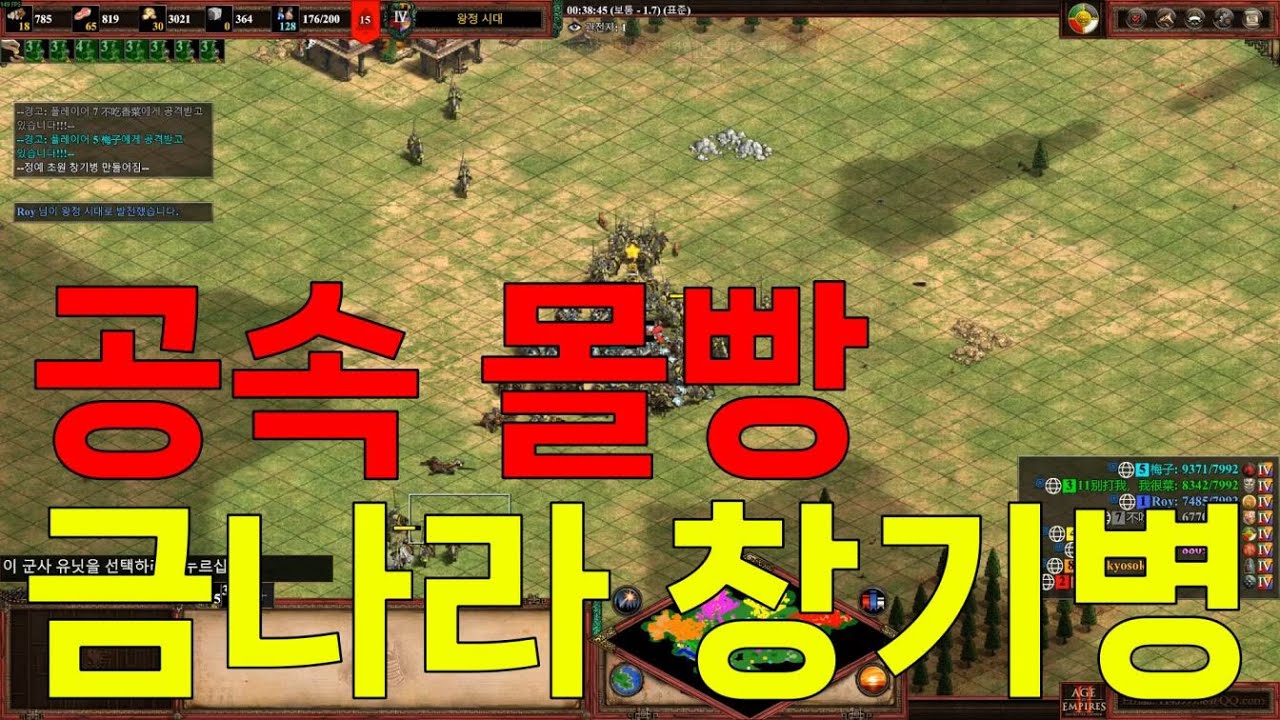 어마어마한 공속을 보여주는 금나라의 초원 창기병!!!- Age of Empires 2 Arena 4v4