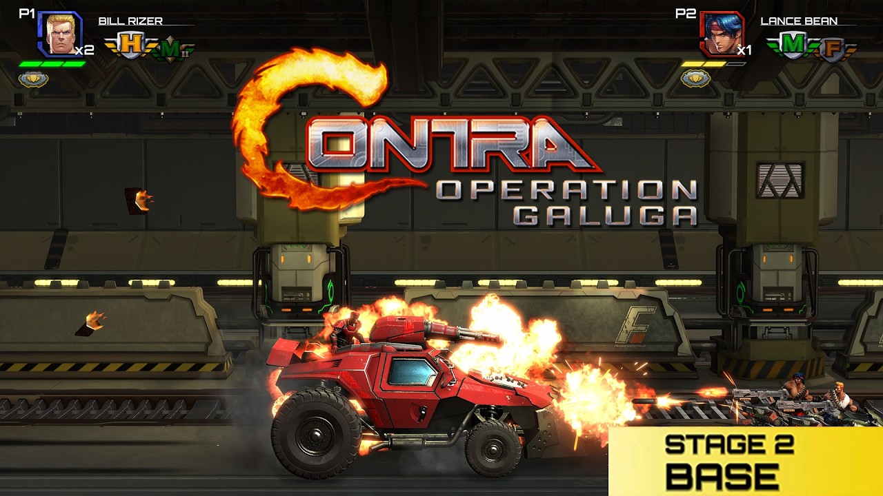 Прохождение 2-го этапа совместной игры в Contra Operation Galuga на базе.