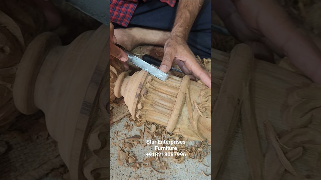 Bed pillar carving work by star Enterprises furniture contact us now +9182180 87996
