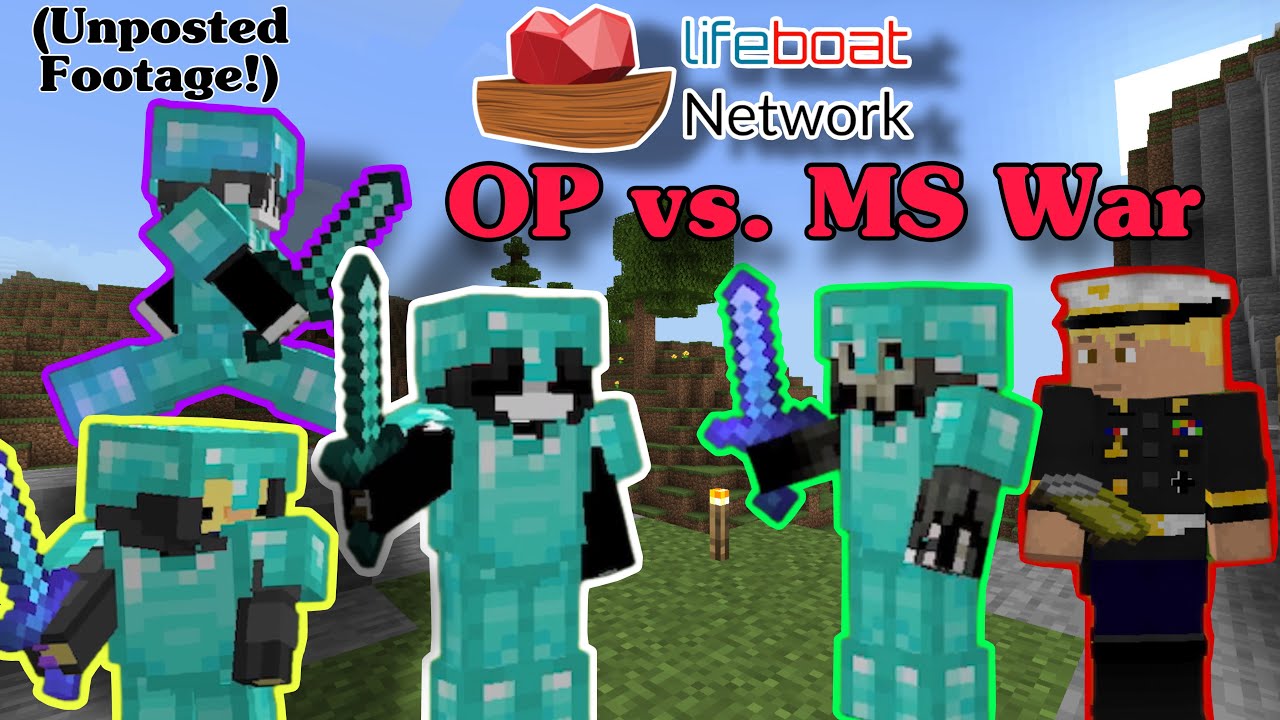 OP vs. MS War (Unposted footage!) | Minecraft Lifeboat Survival (SM66) MCPE/BE
