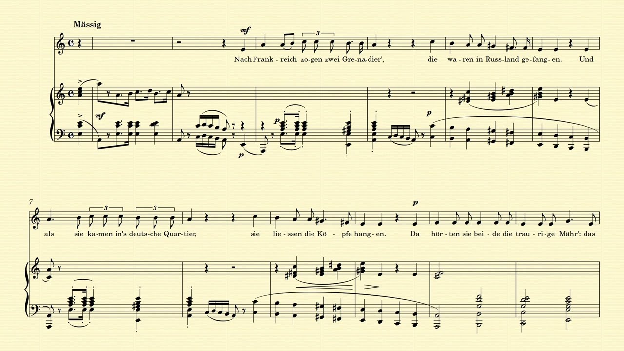 Die beiden Grenadiere accompaniment A minor - Schumann