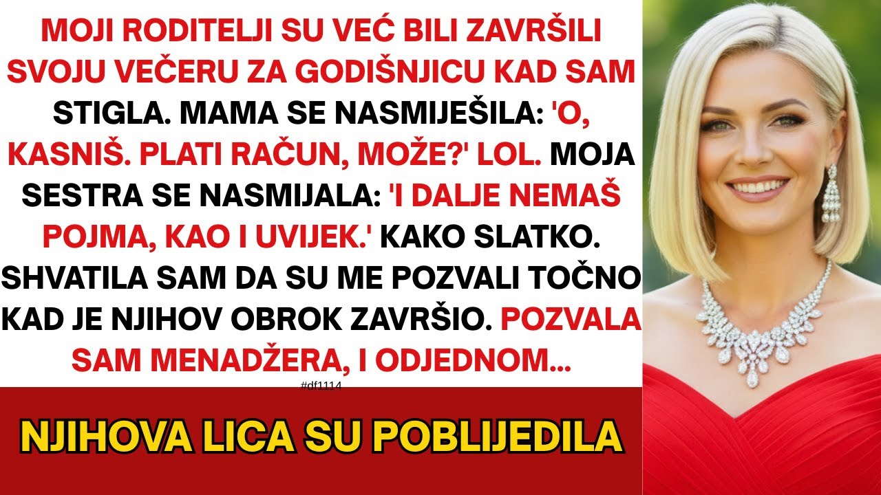 Moji roditelji uživali su doista u svojoj luksuznoj večeri… i očekivali su da im ja sve to platim...