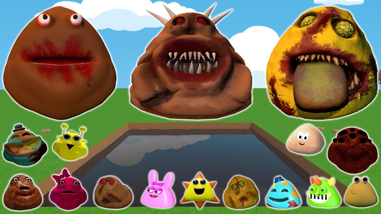 DESTROY ALL ROBLOX 3D POU BOU'S REVENGE FAMILY in CHOCOLATE POOL Garry's Mod