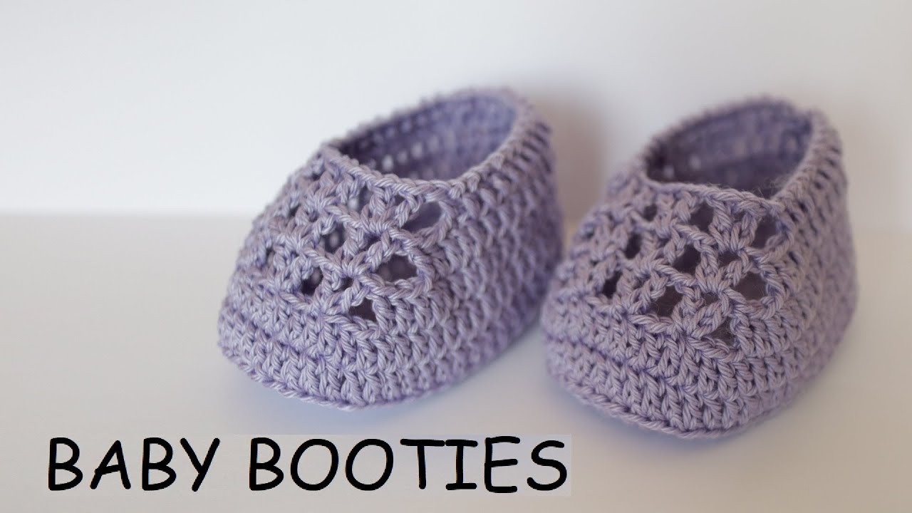 Crochet baby booties easy / Tutorial