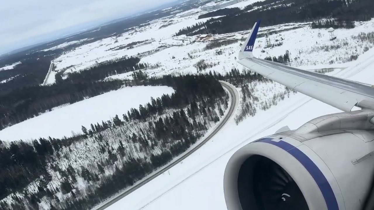 SAS A320NEO Takeoff Roaring out from Oslo Gardermoen [SE-RZZ]