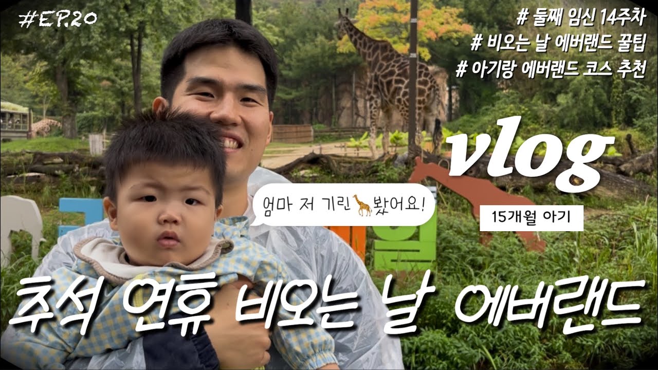 EP20. 임신&육아VLOG | 추석 연휴 비오는날 에버랜드 후기☔️, 15개월아기, 임신 14주차, 리버트레일, 아기랑 에버랜드 코스 추천