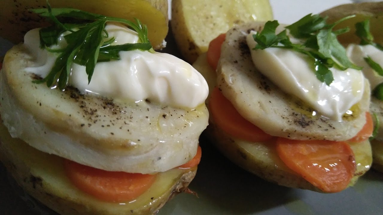 Merluza con patatas al microondas
