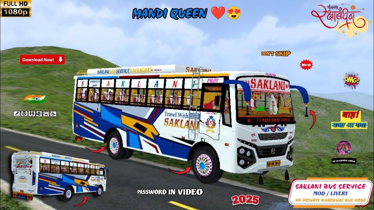 ❤️🎉 RAKSHABANDHAN SPECIAL ❤️🎉 || Saklani Bus New Skin || New Bhardwaj Bus Mod