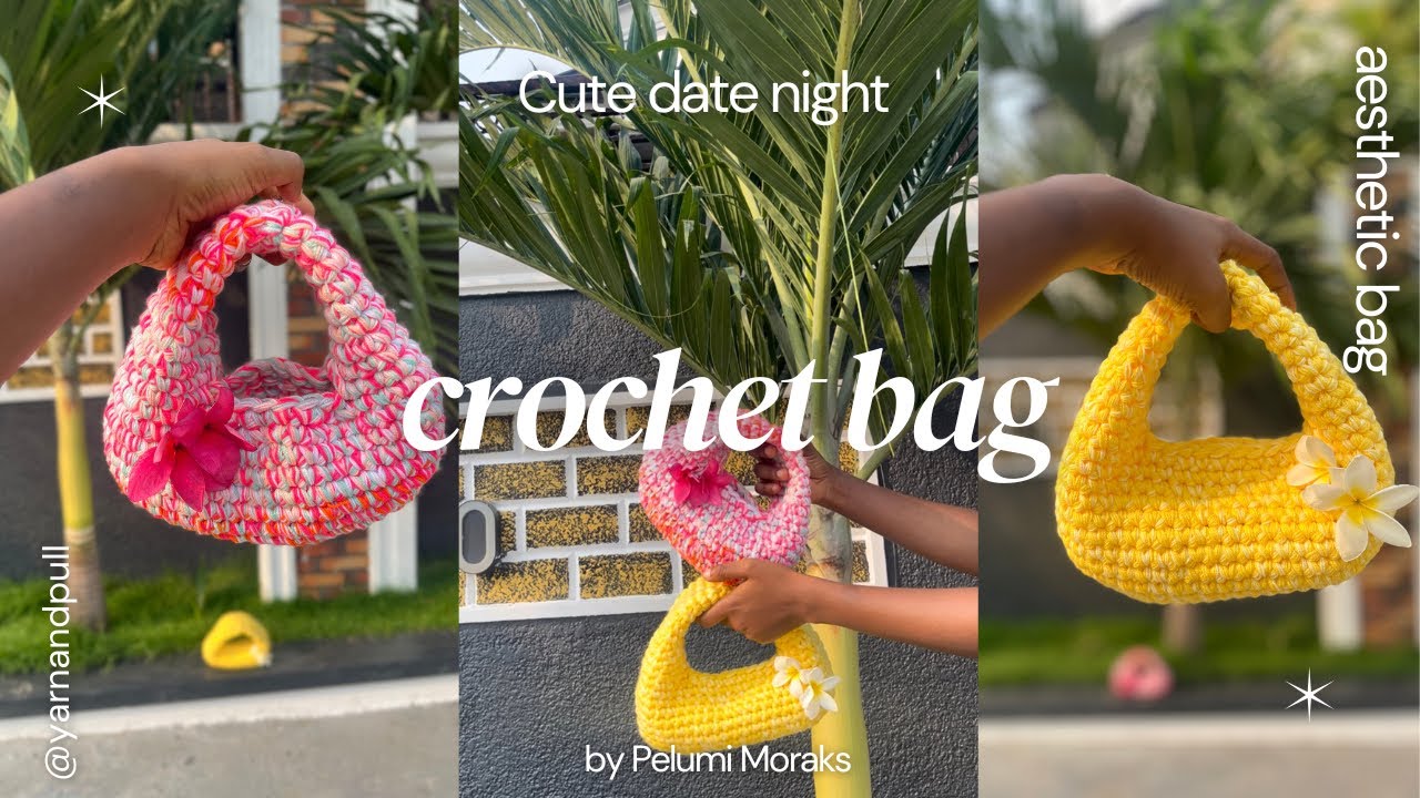 Cute mini crochet date night bag #datenightbag #crochetbag #aestheticcrochet bag