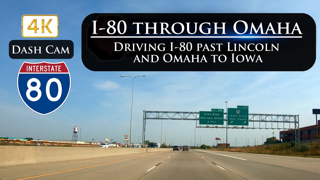 4K Drivelapse of I-80 from Lincoln through Omaha Nebraska to Iowa