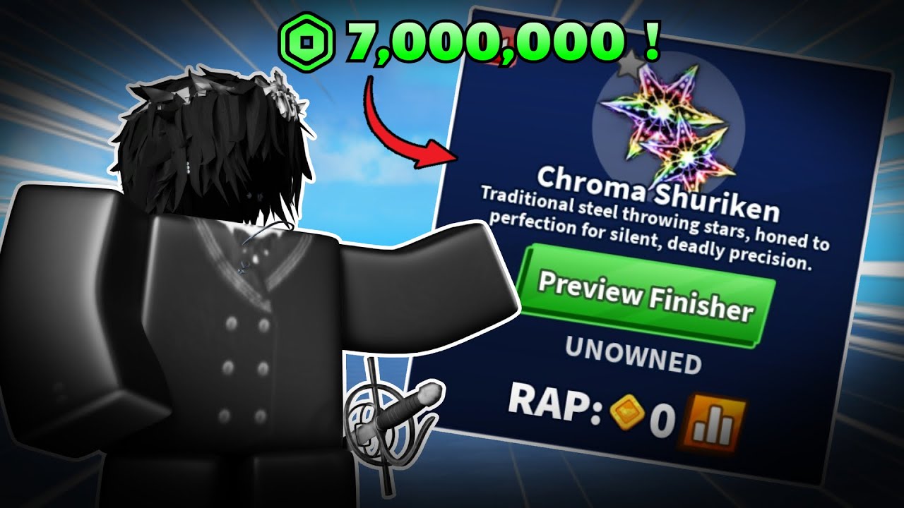 I spent $3,923,152 For The NEW CHROMA SHURIKEN FINISHER In Blade Ball..