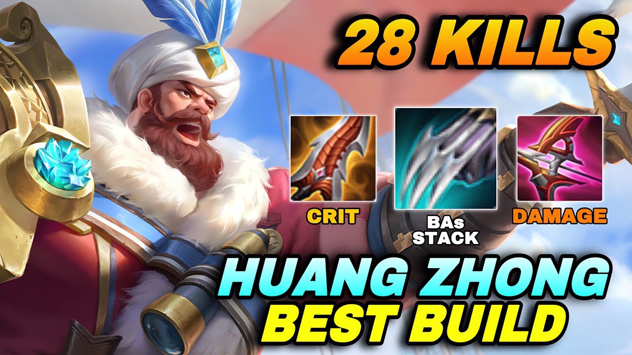 EASY PENTAKILL 28 KILLS HUANG ZHONG MELTING ENEMIES LIKE CANDLE | HUANG ZHONG BEST BUILD & ROTATION