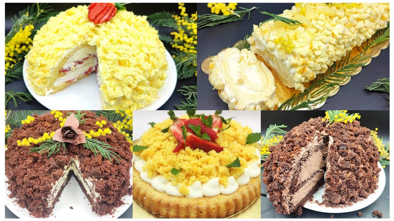5 torte mimose semplici da fare per la festa della donna 🌼 8 Marzo