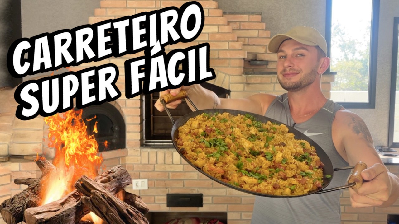 ARROZ CARRETEIRO com FRANGO no FOG&Atilde;O A LENHA 🤤 🔥 | Henrique Buttler