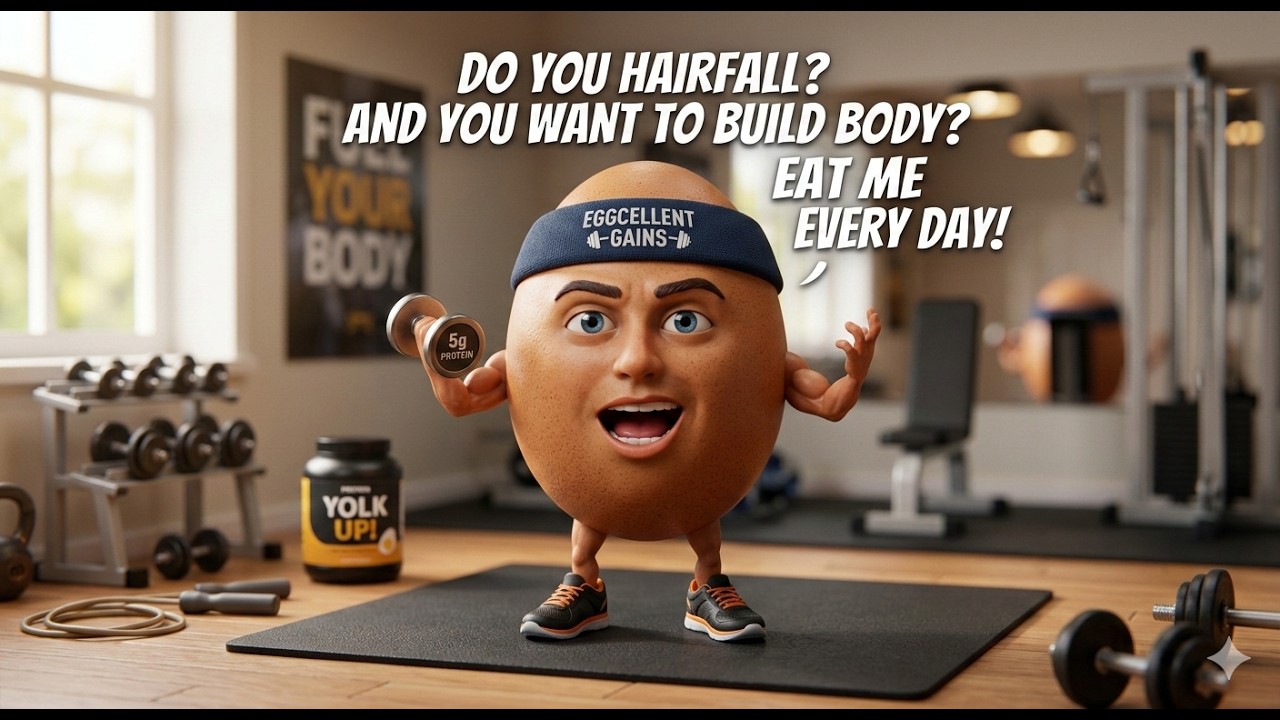 A cinematic  close up shot of a realistic brown egg with a stylized  expressive human like face  eye