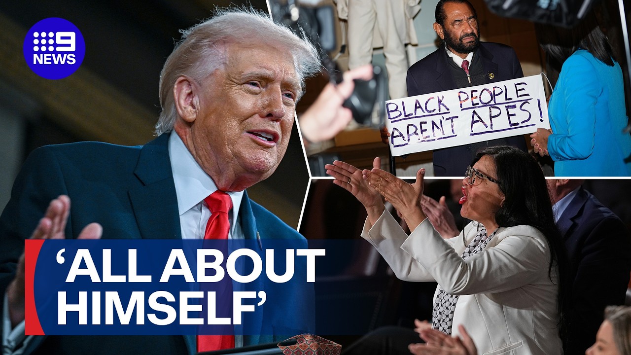 Democrats slam Trump's record-breaking State of the Union address | 9 News Australia