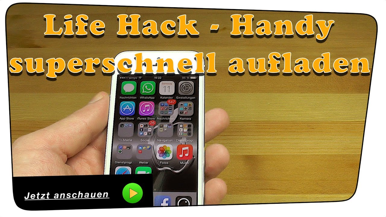 Handy, Smartphone Akku SUPERSCHNELL aufladen - Life Hack|Tutorial