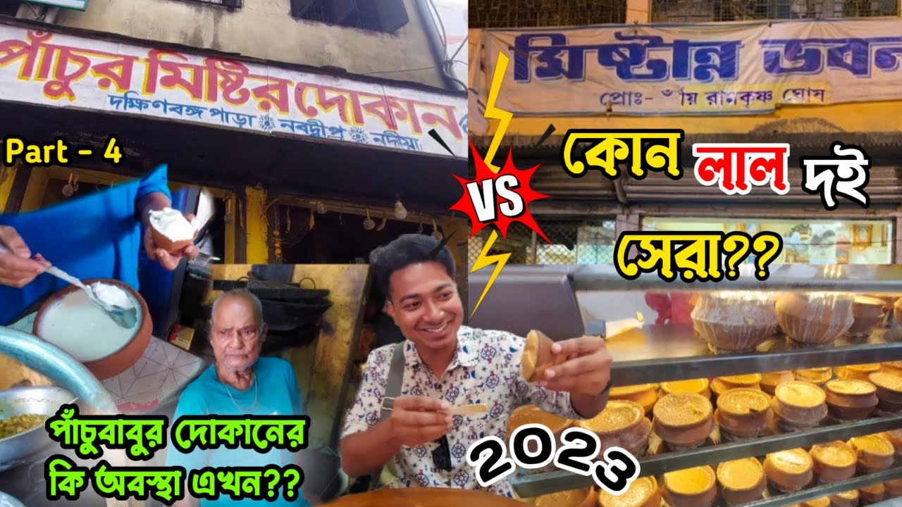 লাল দই😃 মিষ্টান্ন ভবন vs পাঁচুর মিষ্টির দোকান💯 নবদ্বীপের কোন মিষ্টির দোকান সেরা?🤔 Nabadwip Tour