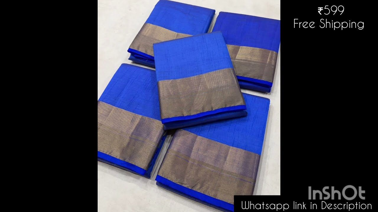 👑 MJ FASHION FLAIR 👑🍁Semi Tussar Silk Saree! 🍁Running Blouse! 🍁Price ₹599/- Free Shipping!